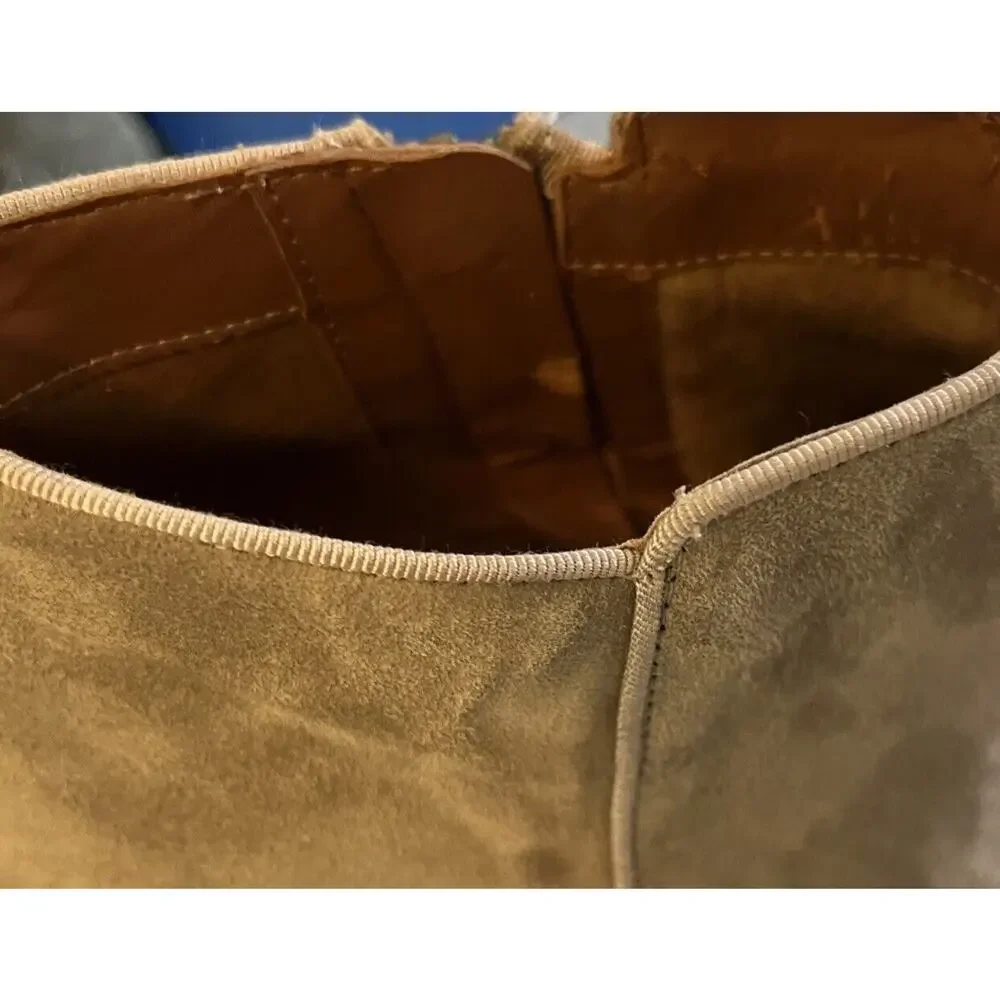 Sam Edelman Womens Petty Putty Beige‎ Suede Leather Zip Ankle Bootie sz 8.5 READ - Picture 9 of 9